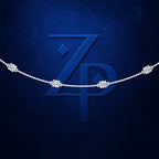 Round Lab Grown Diamond Station Necklace in Platinum