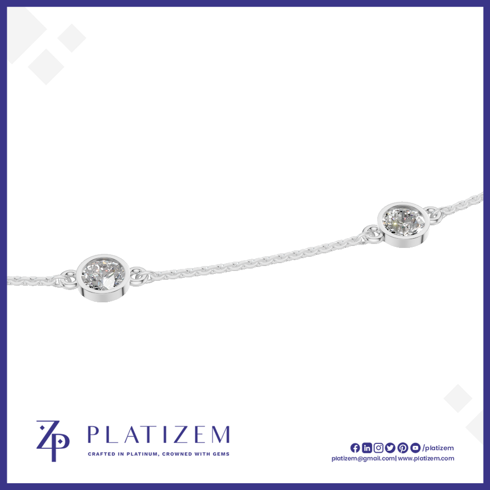 Round Cut Lab Grown Diamond Link Chain Necklace for Women