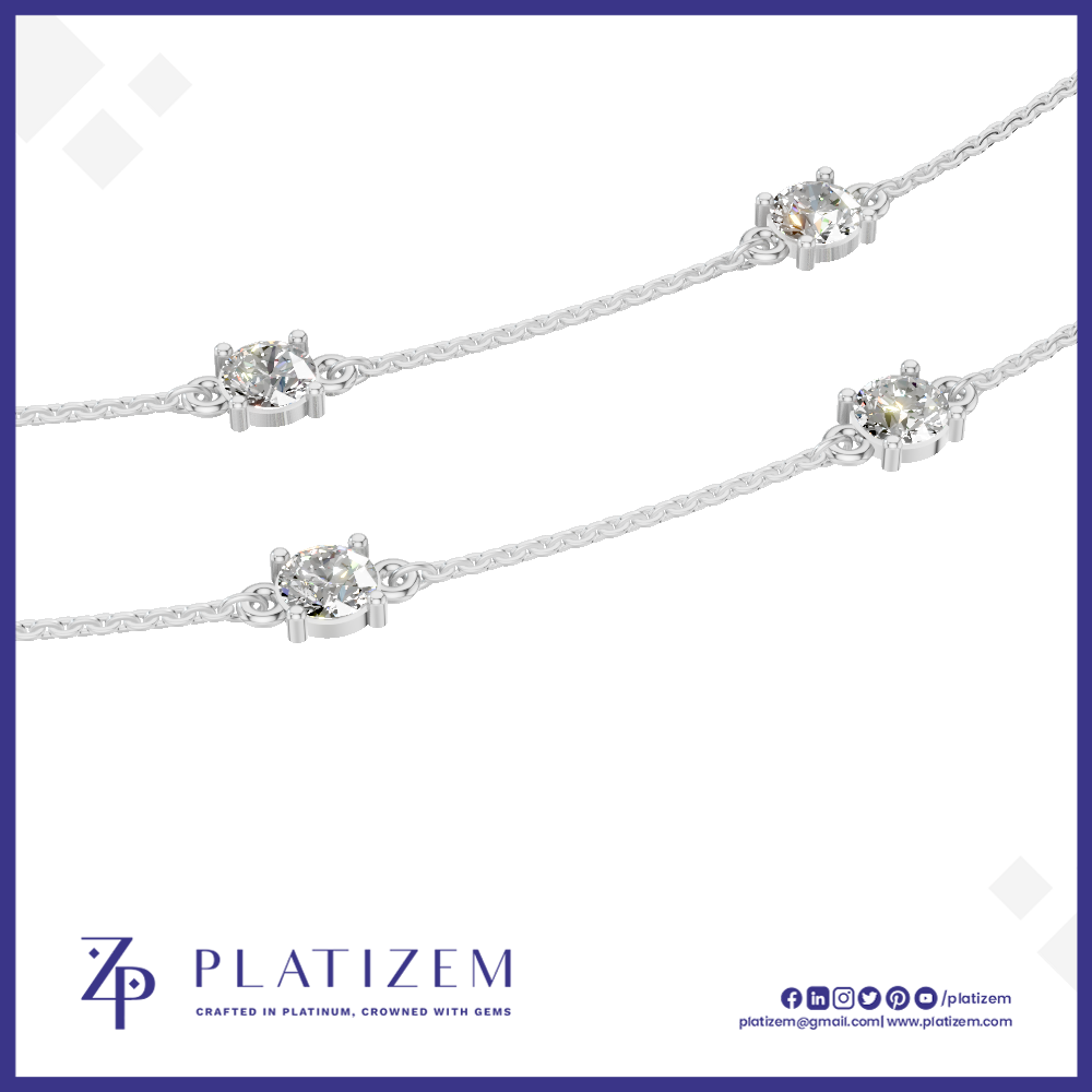 Double Layer Round Lab Grown Diamond Necklace for Women