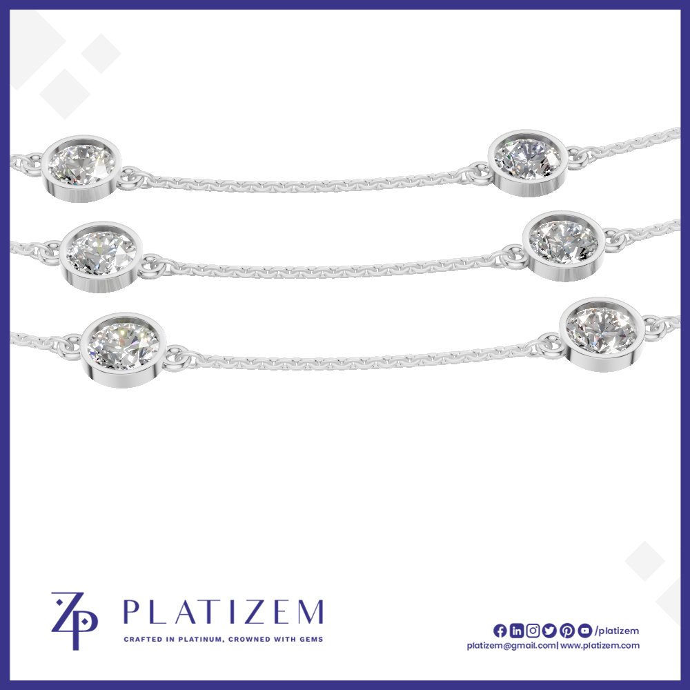 Multi Layer Lab Grown Diamond Chain White Gold for Women