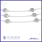 Multi Layer Lab Grown Diamond Chain White Gold for Women