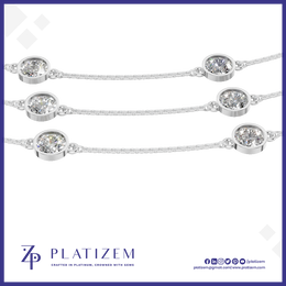 Multi Layer Lab Grown Diamond Chain White Gold for Women