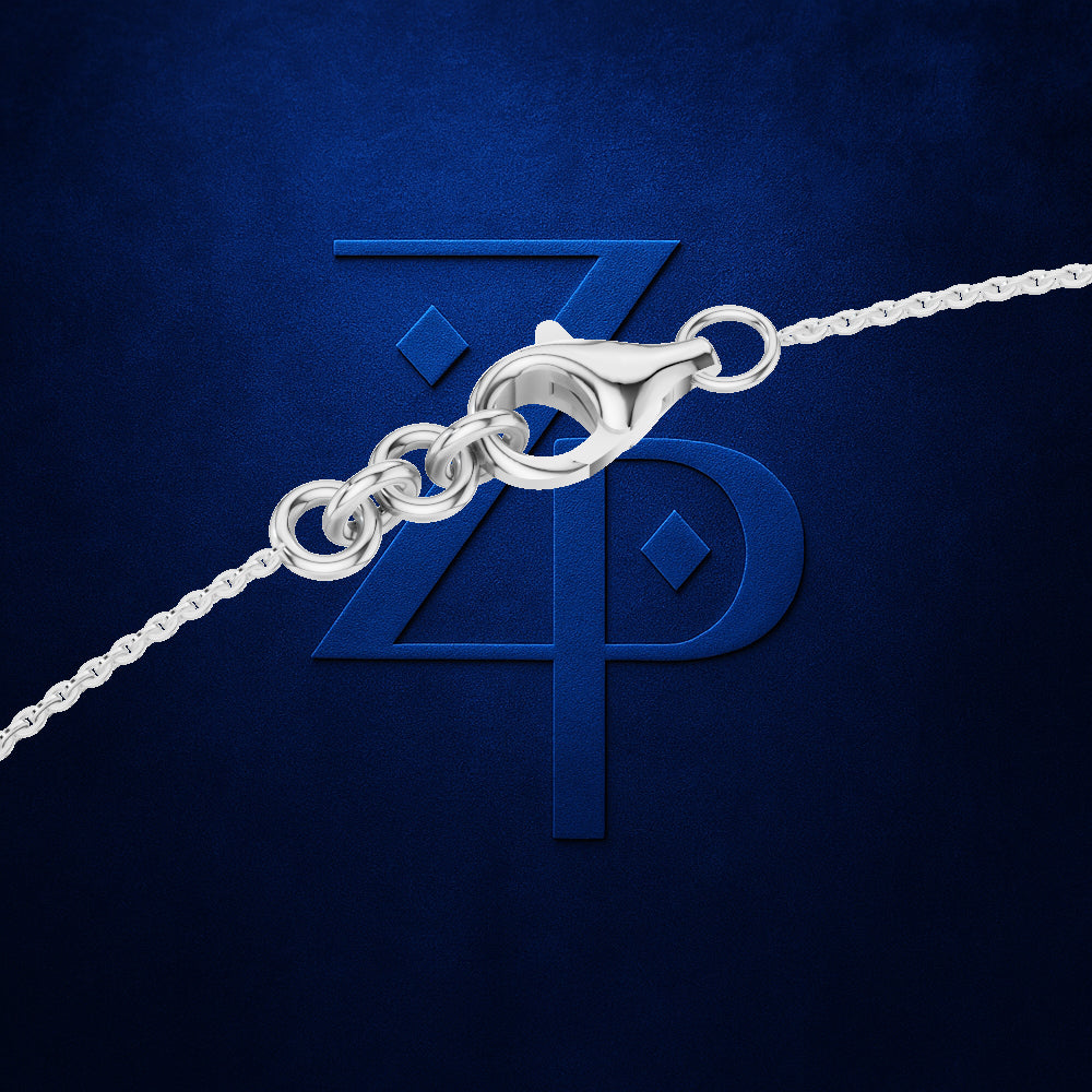 Three Layer Lab Grown Diamond Chain White Gold for Women