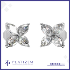 Floral Marquise Lab Grown Diamond Stud Earrings