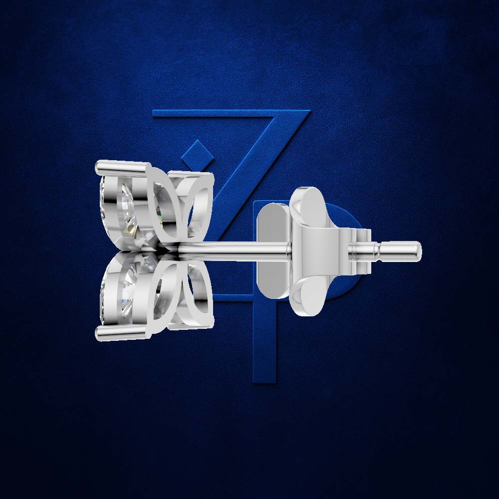 Floral Marquise Lab Grown Diamond Stud Earrings
