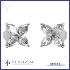 4 Marquise Lab Grown Diamond Stud Earrings for Women