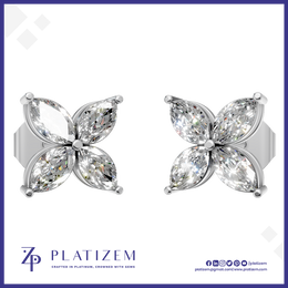 4 Marquise Lab Grown Diamond Stud Earrings for Women