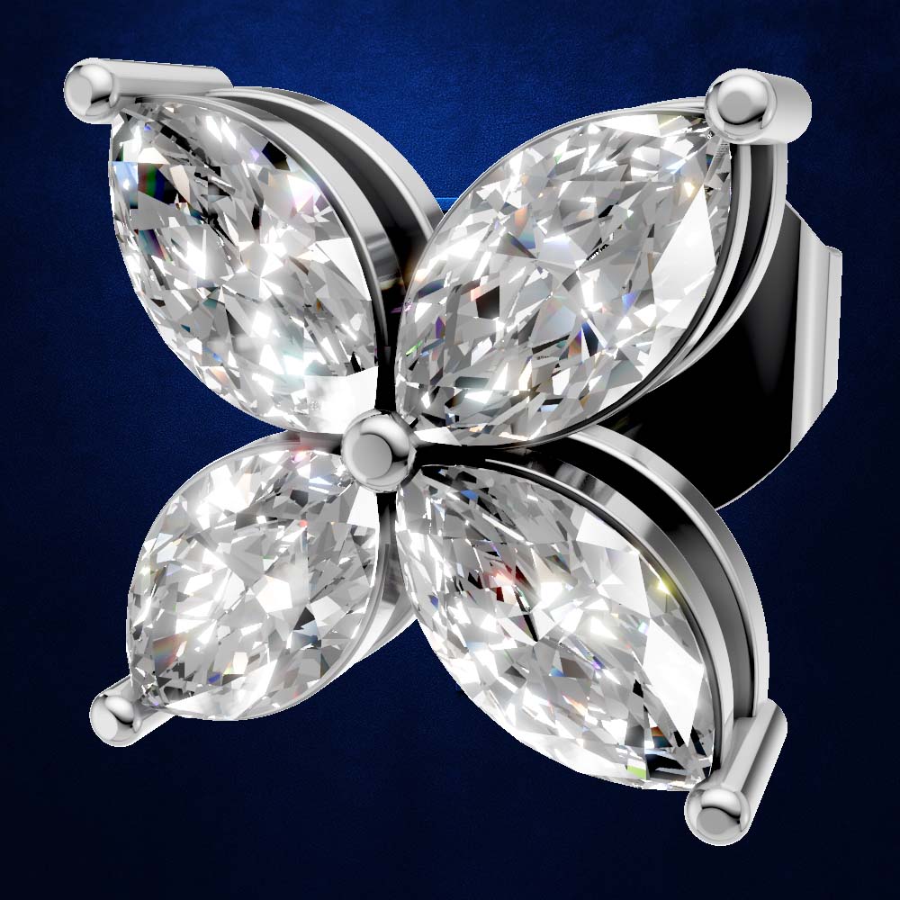 4 Marquise Lab Grown Diamond Stud Earrings for Women