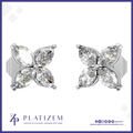 Flower Style Marquise Diamond Stud Earrings for Women