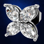 Flower Style Marquise Diamond Stud Earrings for Women