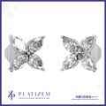 Floral Shaped Marquise Cut Lab Grown Diamond Stud Earrings for Women