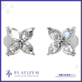 Marquise Cut Lab Created Diamond Stud Earrings in Gold, Silver and Platinum