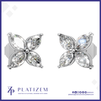 Marquise Cut Lab Created Diamond Stud Earrings in Gold, Silver and Platinum