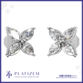 Marquise Cut Lab Grown Diamond Flower Shaped Stud Earrings for Women