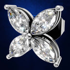 Marquise Cut Lab Grown Diamond Flower Shaped Stud Earrings for Women