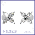 Marquise Cut Lab Grown Diamond Stud Earrings Butterfly Shaped for Women