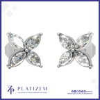 Marquise Cut Lab Grown Diamond Stud Earrings Butterfly Shaped for Women