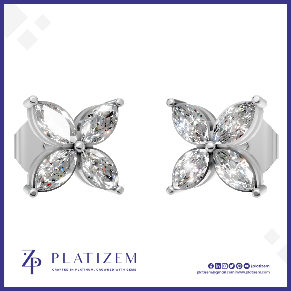 Butterfly Shaped Marquise Cut Lab Grown Diamond Stud Earrings for Women