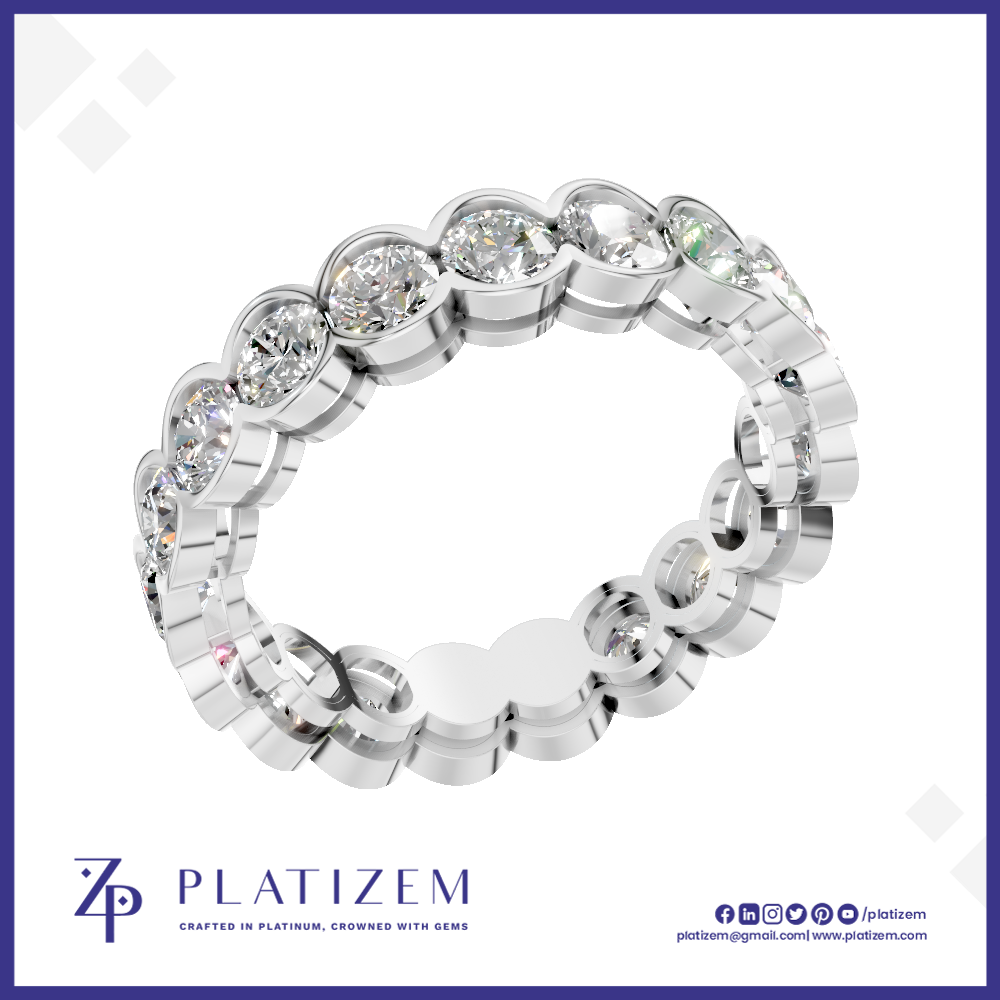 Bezel Set Round Cut Lab Created Diamond Eternity Band