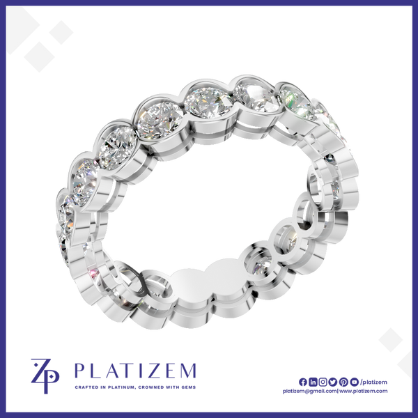 Bezel Set Round Cut Lab Created Diamond Eternity Band
