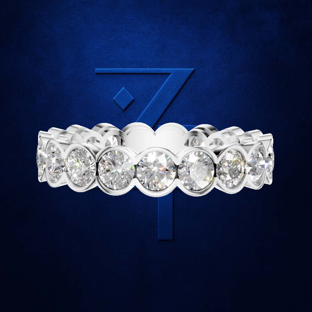 Bezel Set Round Cut Lab Created Diamond Eternity Band