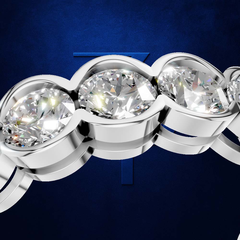 Bezel Set Round Cut Lab Created Diamond Eternity Band