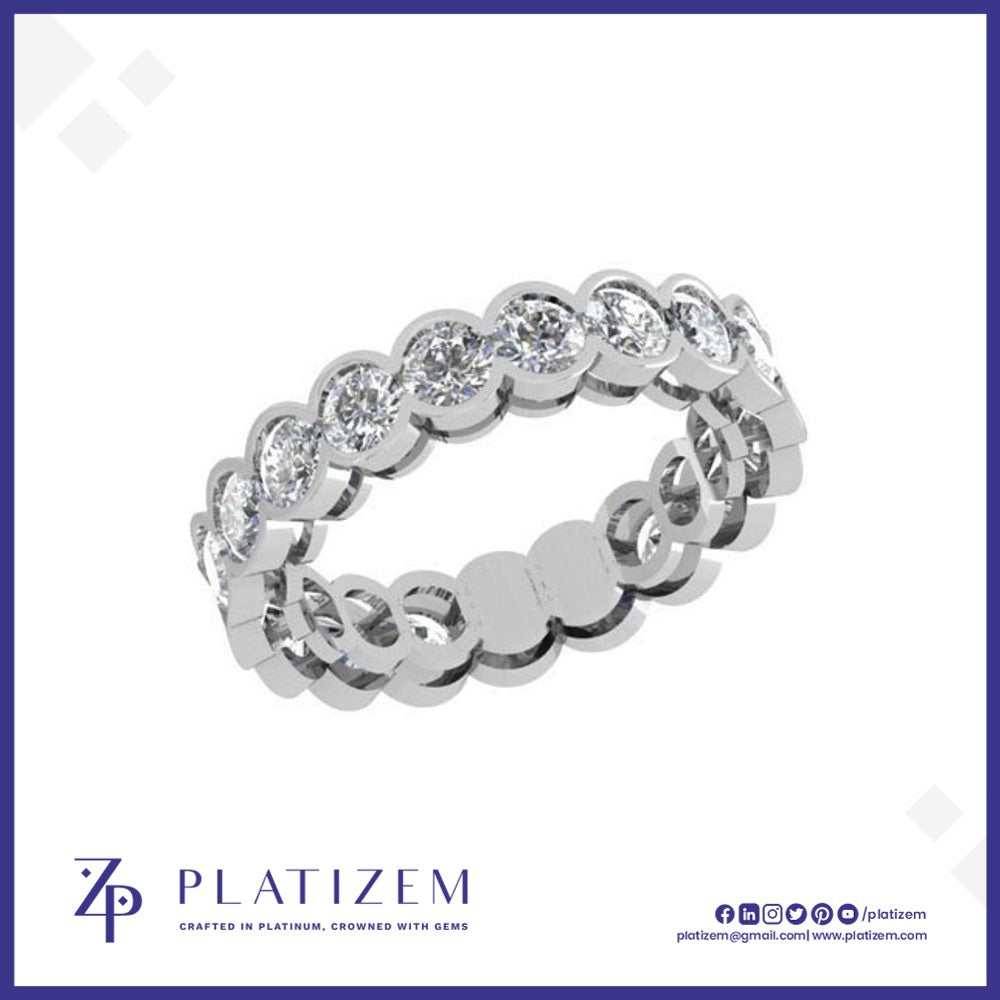 Round Bezel Diamond Eternity Ring for Women