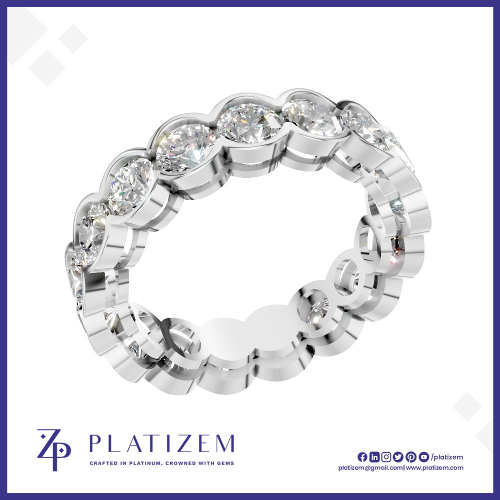 Bezel Set Round Cut Lab Grown Diamond Anniversary Band