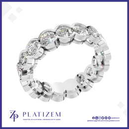 Bezel Set Round Cut Lab Grown Diamond Anniversary Band