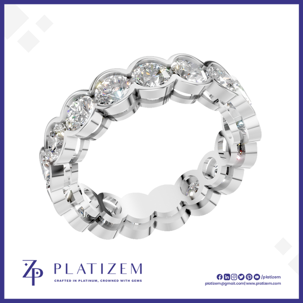 Bezel Set Round Cut Lab Grown Diamond Anniversary Band