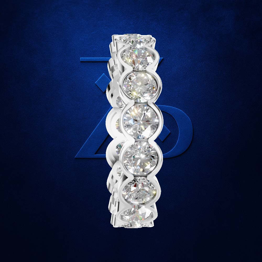 Bezel Set Round Cut Lab Grown Diamond Anniversary Band