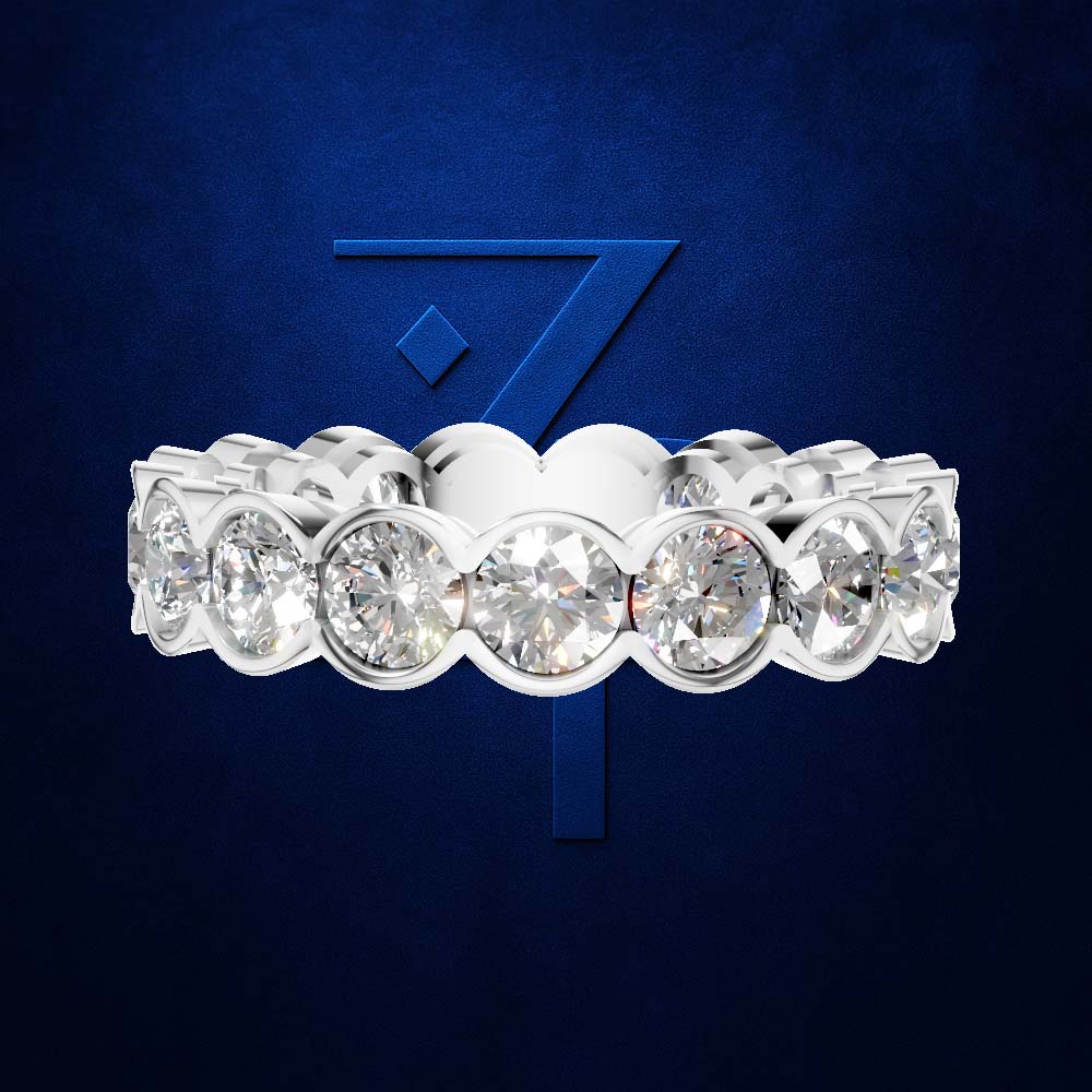 Bezel Set Round Cut Lab Grown Diamond Anniversary Band