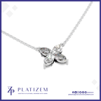 Marquise Diamond Flower Pendant Necklace for Women with Chain