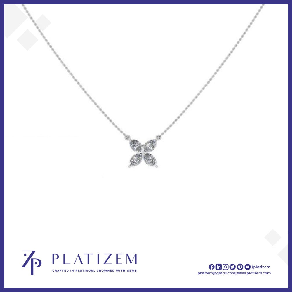 1 Carat Marquise Diamond Pinwheel Pendant Necklace for Women
