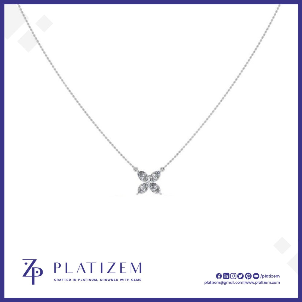 1 Carat Uniform Marquise Diamond Butterfly Pendant Necklace for Women