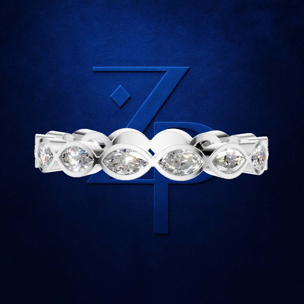 1 Carat Marquise Diamond Bezel Uniform Eternity Band for Women