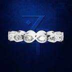 1 Carat Marquise Diamond Bezel Vertical Eternity Band for Women