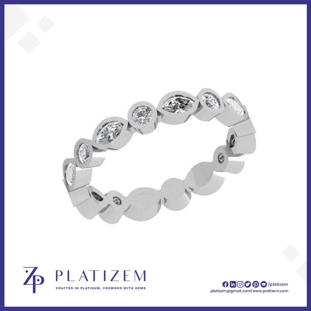 Marquise and Round Diamond Eternity Ring for Women