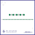 Round Diamond and Emerald Prong Set Tennis Bracelet for Women