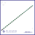 Emerald and Diamond Prong Set Tennis Bracelet for Women
