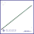 Alternating Emerald Diamond Tennis Bracelet for Women
