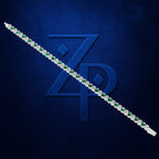 Alternating Emerald Diamond Tennis Bracelet for Women