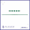Round Diamond and Emerald Tennis Bracelet for Women