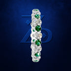 Lab Made Diamonds and Emerald Gemstones Eternity Band Ring for Women