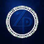 Lab Made Diamonds and Emerald Gemstones Eternity Band Ring for Women