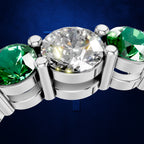 Lab Made Diamonds and Emerald Gemstones Eternity Band Ring for Women