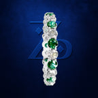 Platinum Emerald and Diamond Eternity Band Ring Wedding Anniversary Jewelry