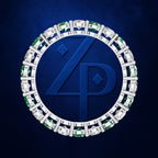 Platinum Emerald and Diamond Eternity Band Ring Wedding Anniversary Jewelry