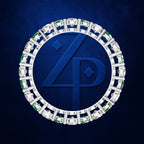 Emerald and Lab Grown Diamond Eternity Wedding Band for Women