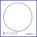 2 Carat Graduated Diamond and Emerald Tennis Necklace for Women